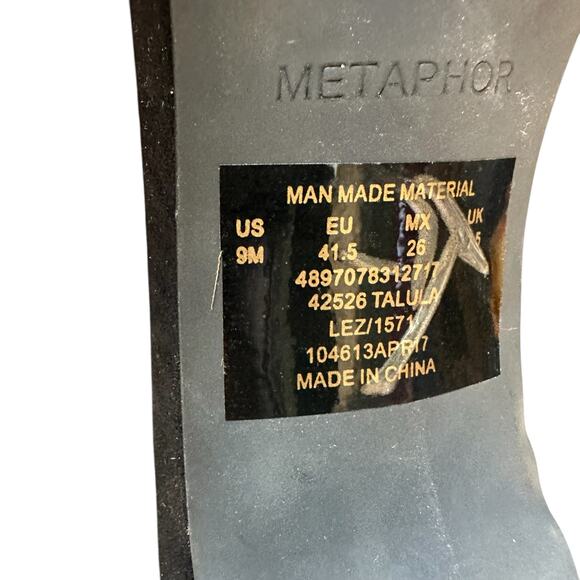 Metaphor Black Faux Suede Strappy Heels 9 - Picture 7 of 7